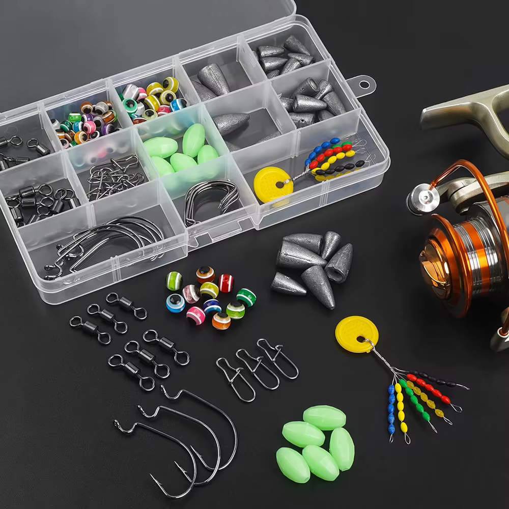 Kit Texas Rig y Carolina Rig – Plomos Bala, Ganchos y Conectores para Lubina - imagen 5