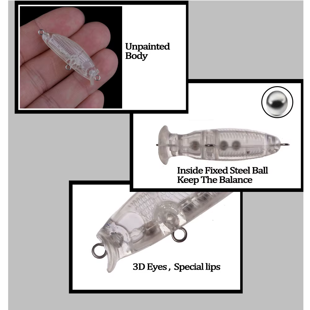 Chan'sHuang Señuelo Minnow 42mm flotante silencioso para montar - imagen 4