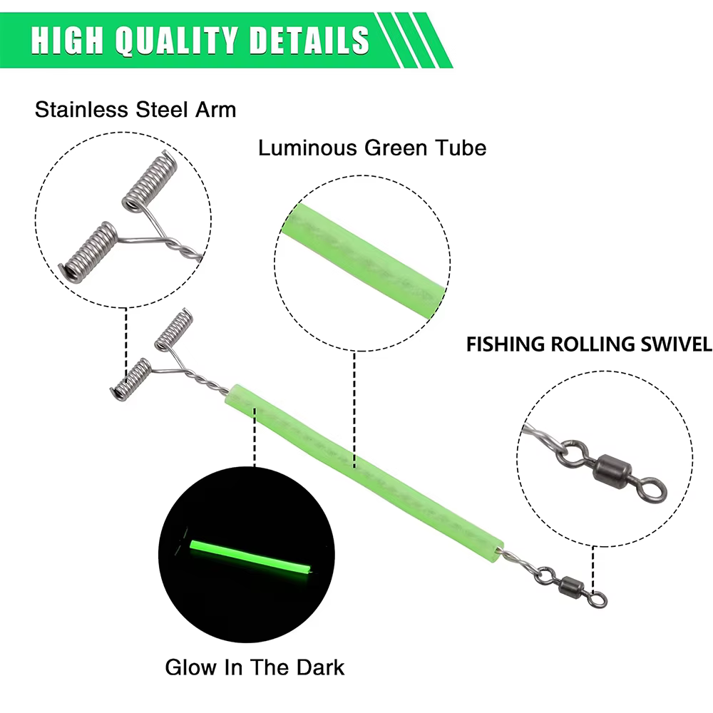 Aparejo de pesca con líder de acero, tubo luminoso y esmerillones - imagen 2