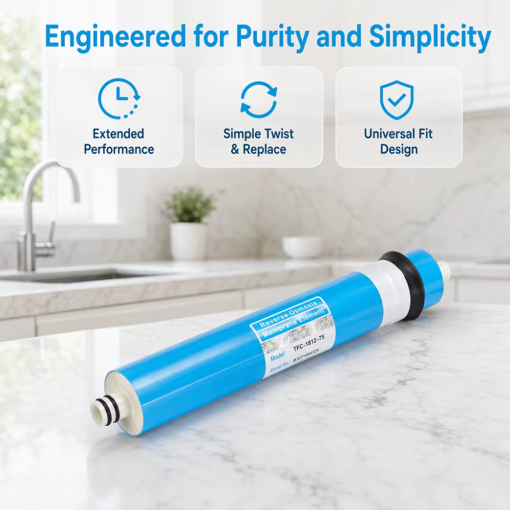 Membrana Ósmosis Inversa 75GPD TFC Azul – Filtración Agua Universal
