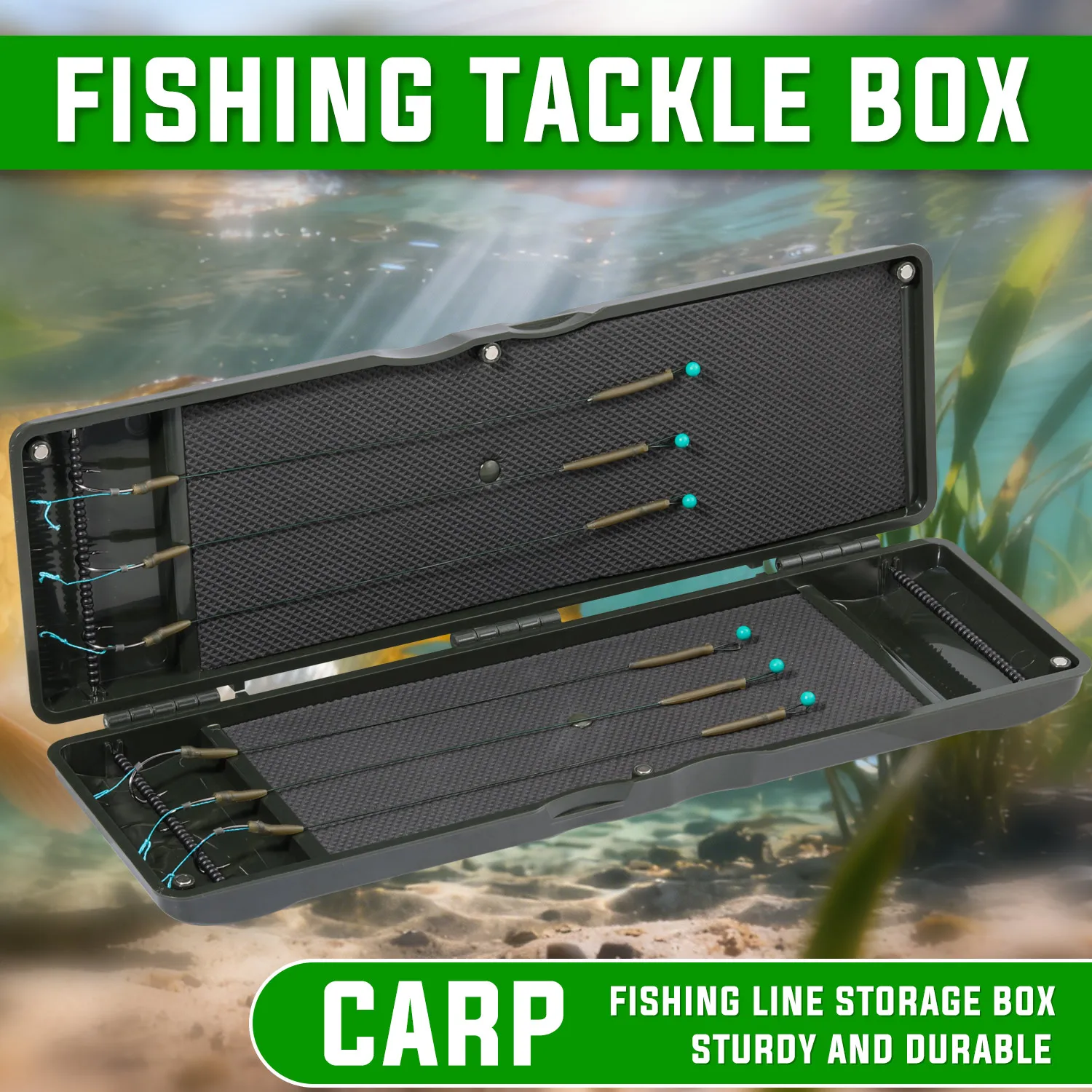 Sougayilang caja de almacenamiento para pesca de carpa con cebos