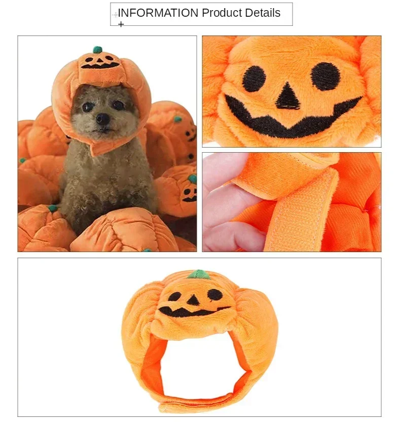 Sombrero para perros y gatos de estilo calabaza