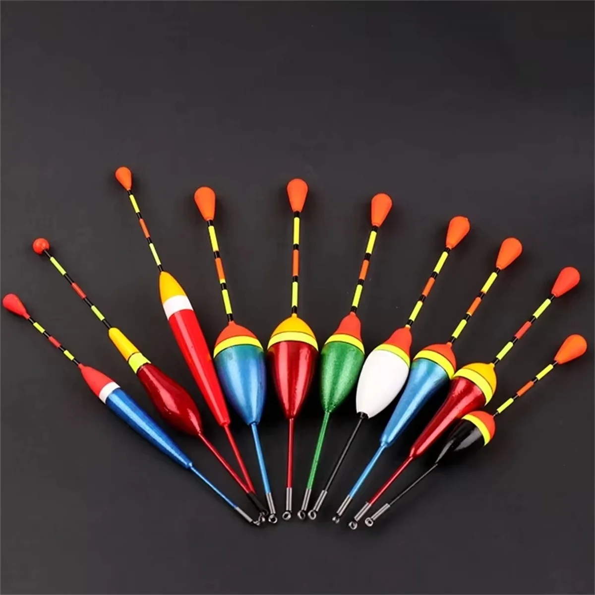 Set de 10 flotadores de pesca de espuma de varios colores