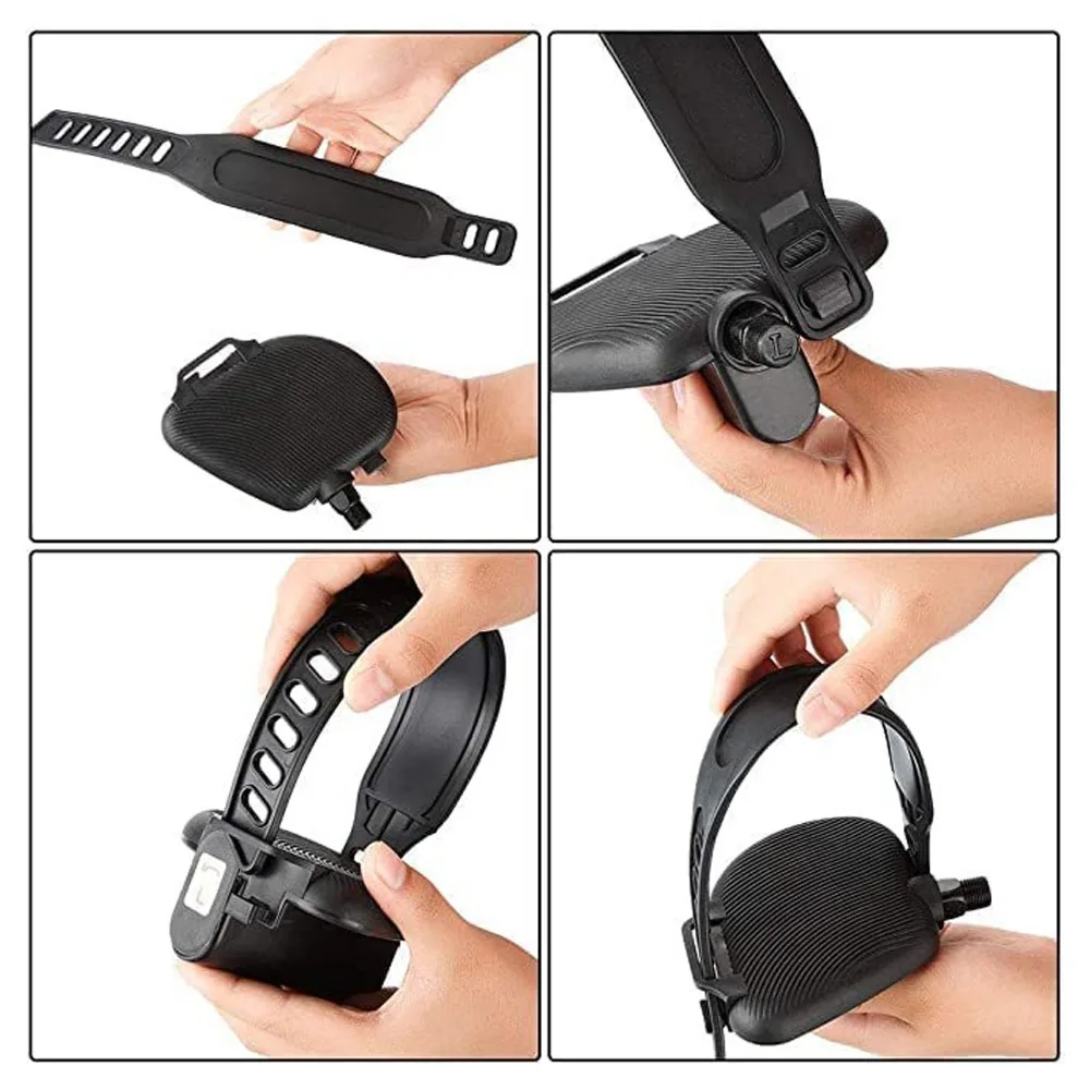Correas ajustables para pedales de bici estática negras