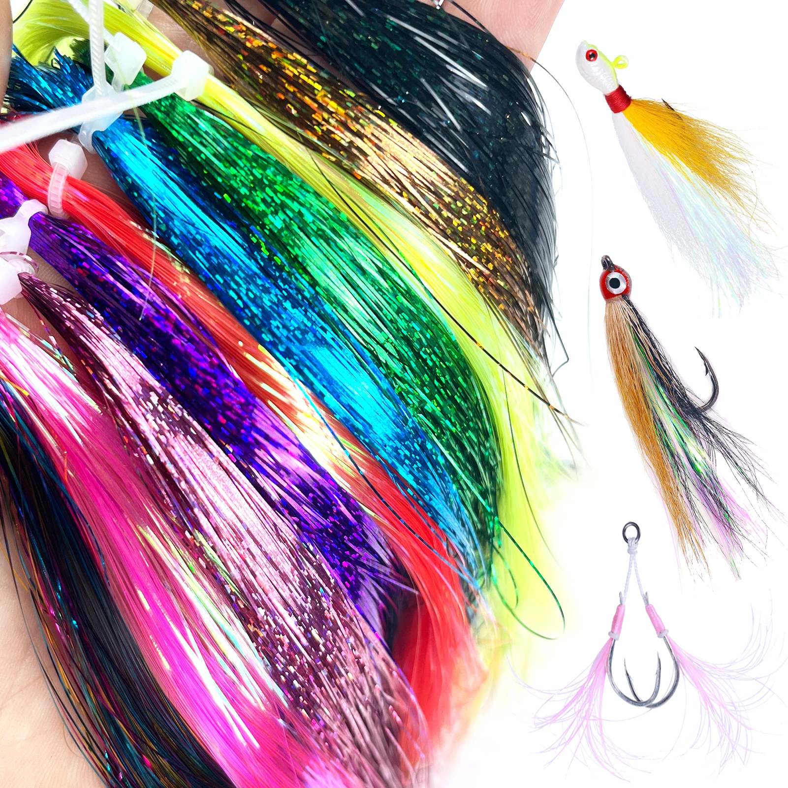 FREE FISHER Faldas para señuelos brillantes con hilo de cristal - imagen 4