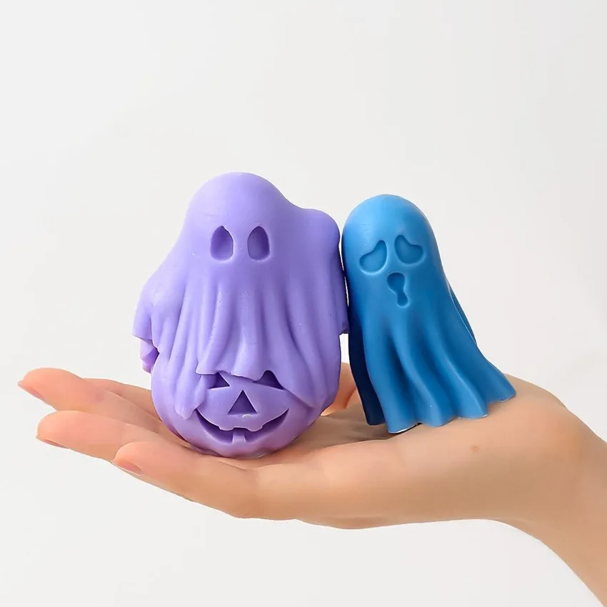 Molde de silicona 3D para velas de calabaza fantasma en Halloween - imagen 5