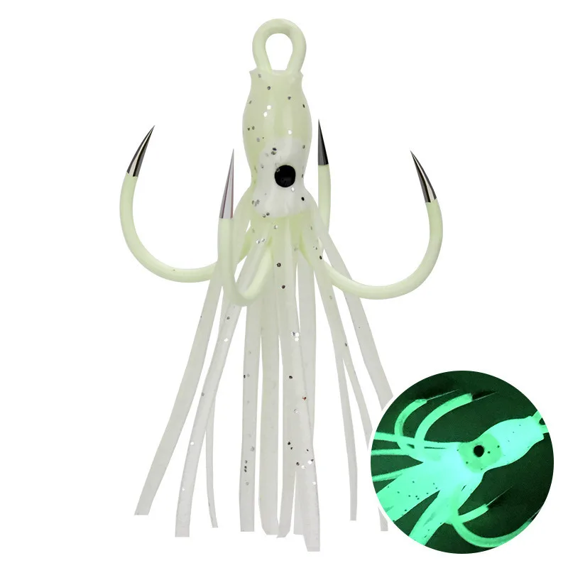 Señuelo luminoso jig blando minnow con anzuelo con púas