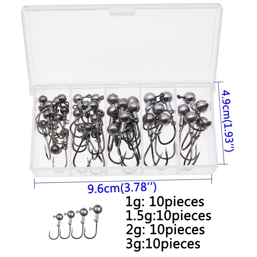 MrLurion Jig Head con cabeza redonda para vinilo en aguas profundas