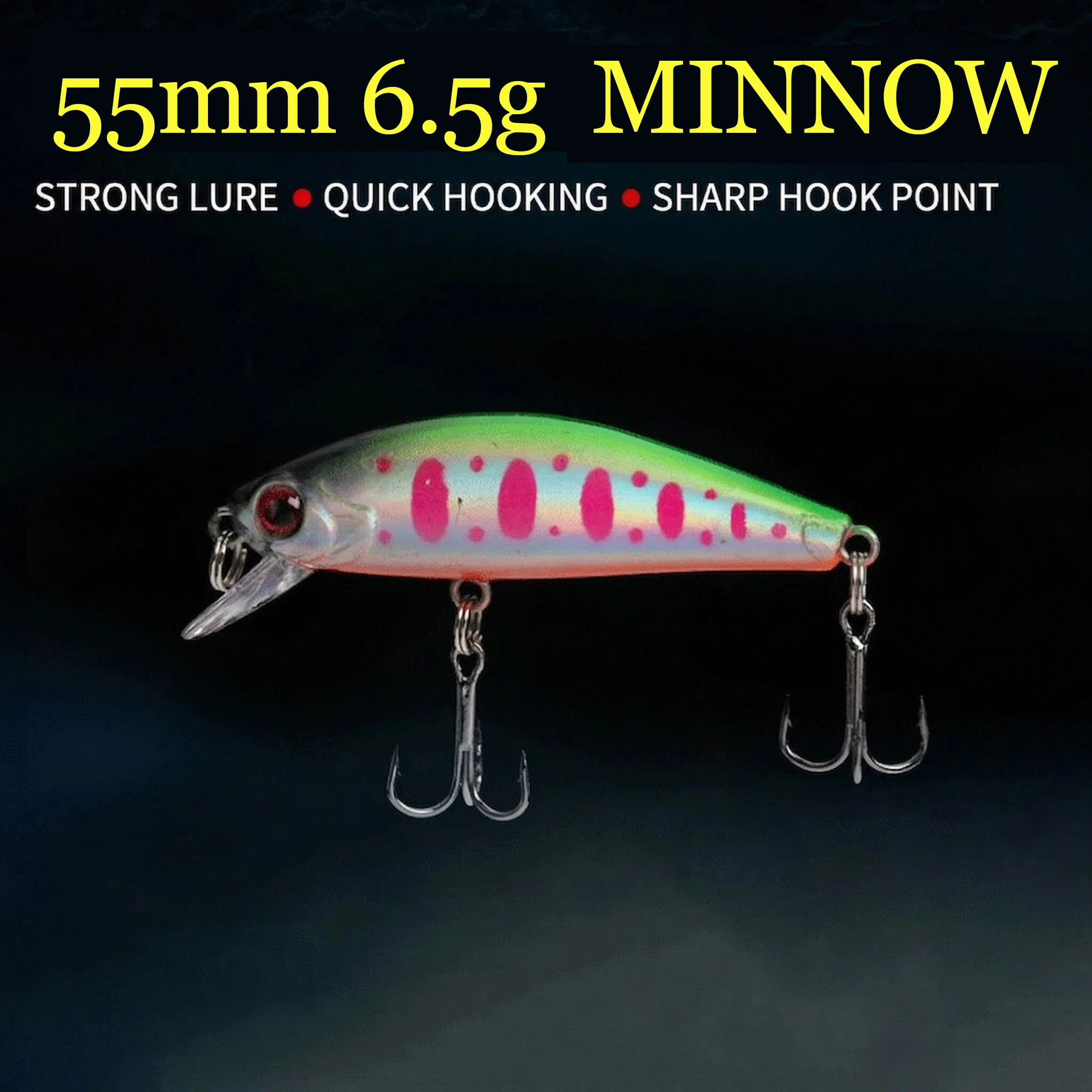 Wobbler Minnow hundible para lubina y lucio con anzuelos triples - imagen 3