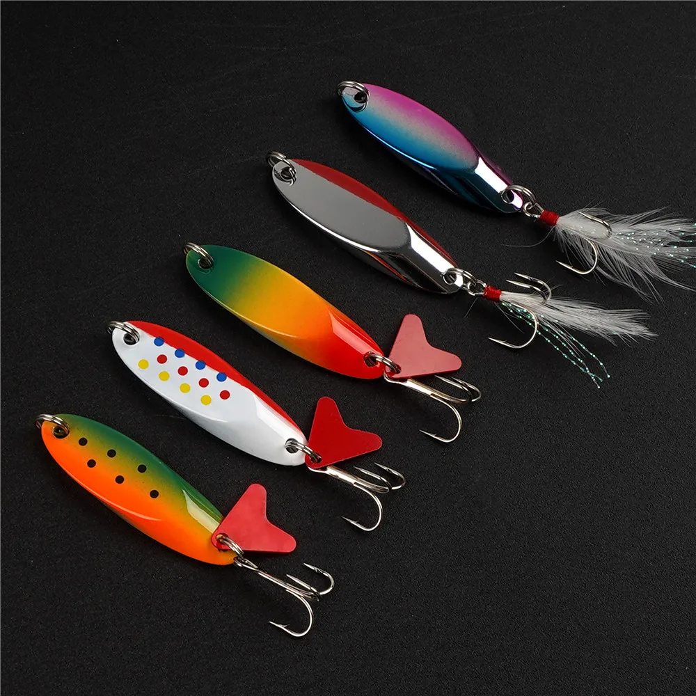 Señuelos cuchara metálicos con jig para trucha, salmón y lubina - imagen 4