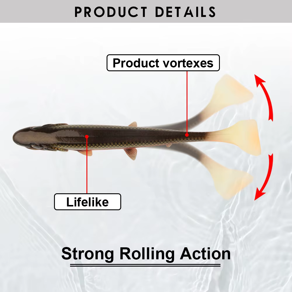 Spinpoler Swimbait Señuelo Cola Cuadrada para la Pesca del Lucio - imagen 5