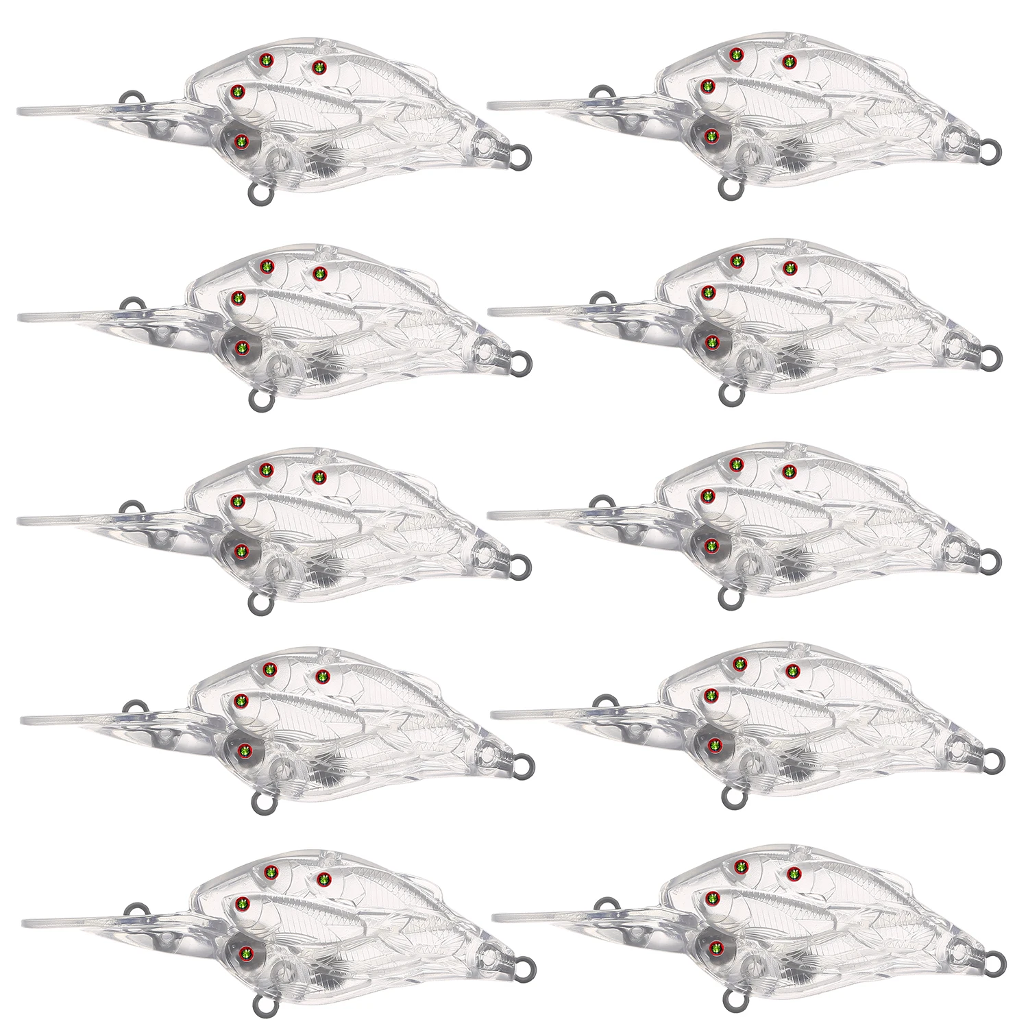 Crankbaits transparentes sin pintar para bricolaje