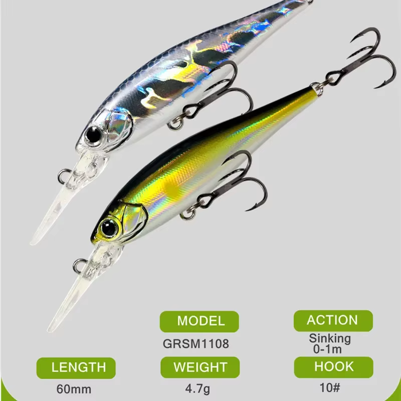 Señuelo Long Lip de buceo profundo – Jerkbait para trucha y lubina - imagen 3