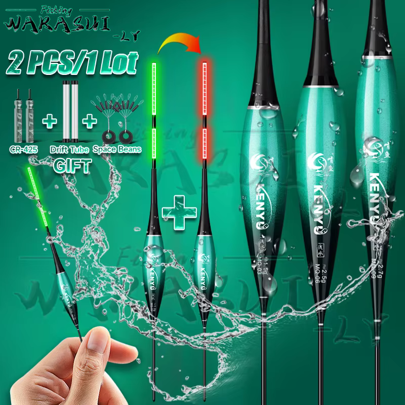 Flotador LED verde con alta sensibilidad para pesca al aire libre
