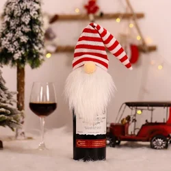 Cubierta de botella de vino Papá Noel de lana Adorno navideño
