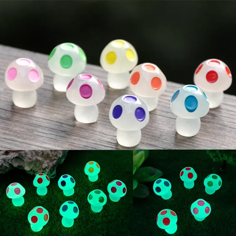 Mini hongos luminosos para jardín de hadas