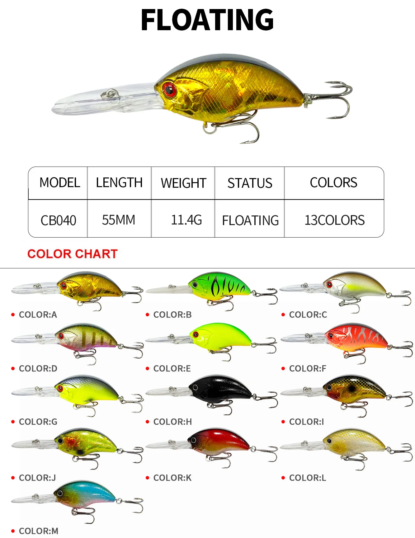 Crankbait flotante 55 mm