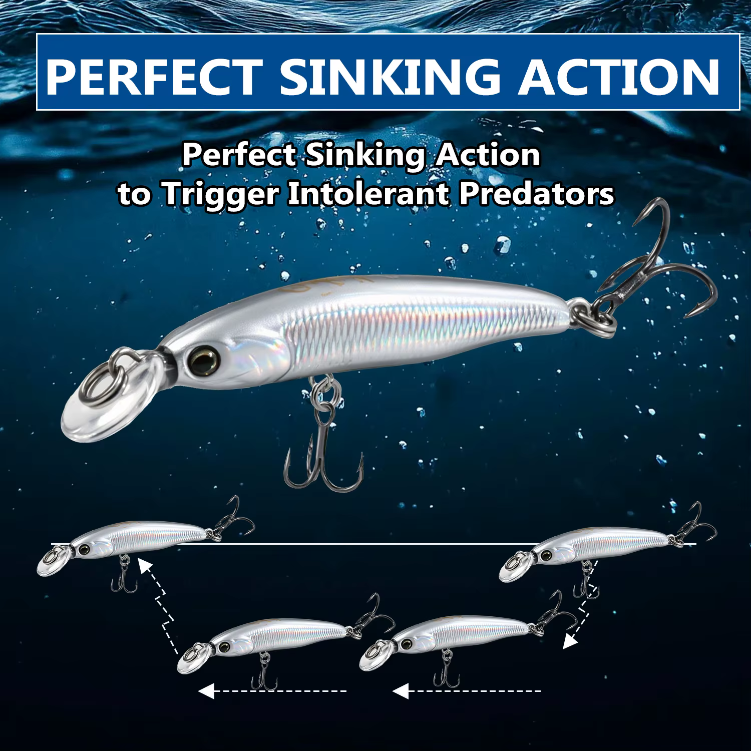 Señuelo Minnow con Ojos 3D y Anzuelos Triples para Lubina y Trucha - imagen 3