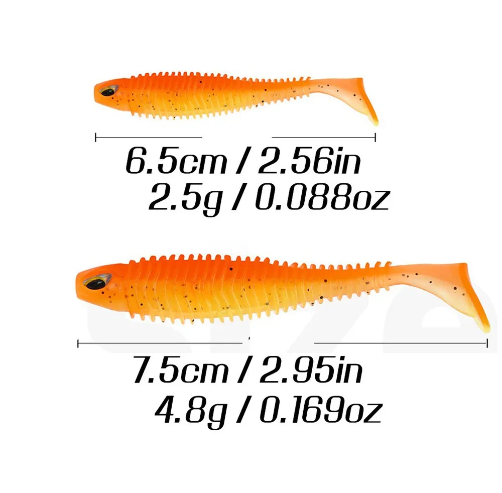 Detalle de señuelo swimbait de silicona