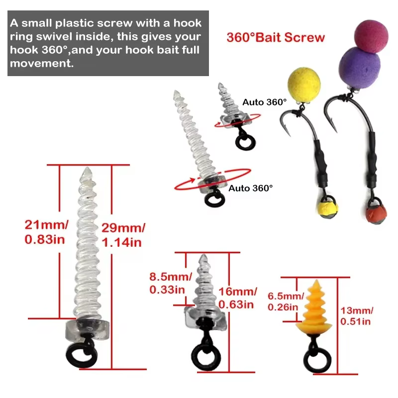 Tornillos cebo micro giratorio para Boilies – Aparejo Chod - imagen 3