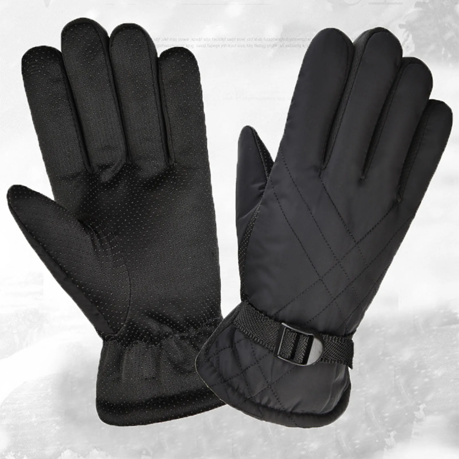 Guantes térmicos de invierno a prueba de viento con felpa cálida