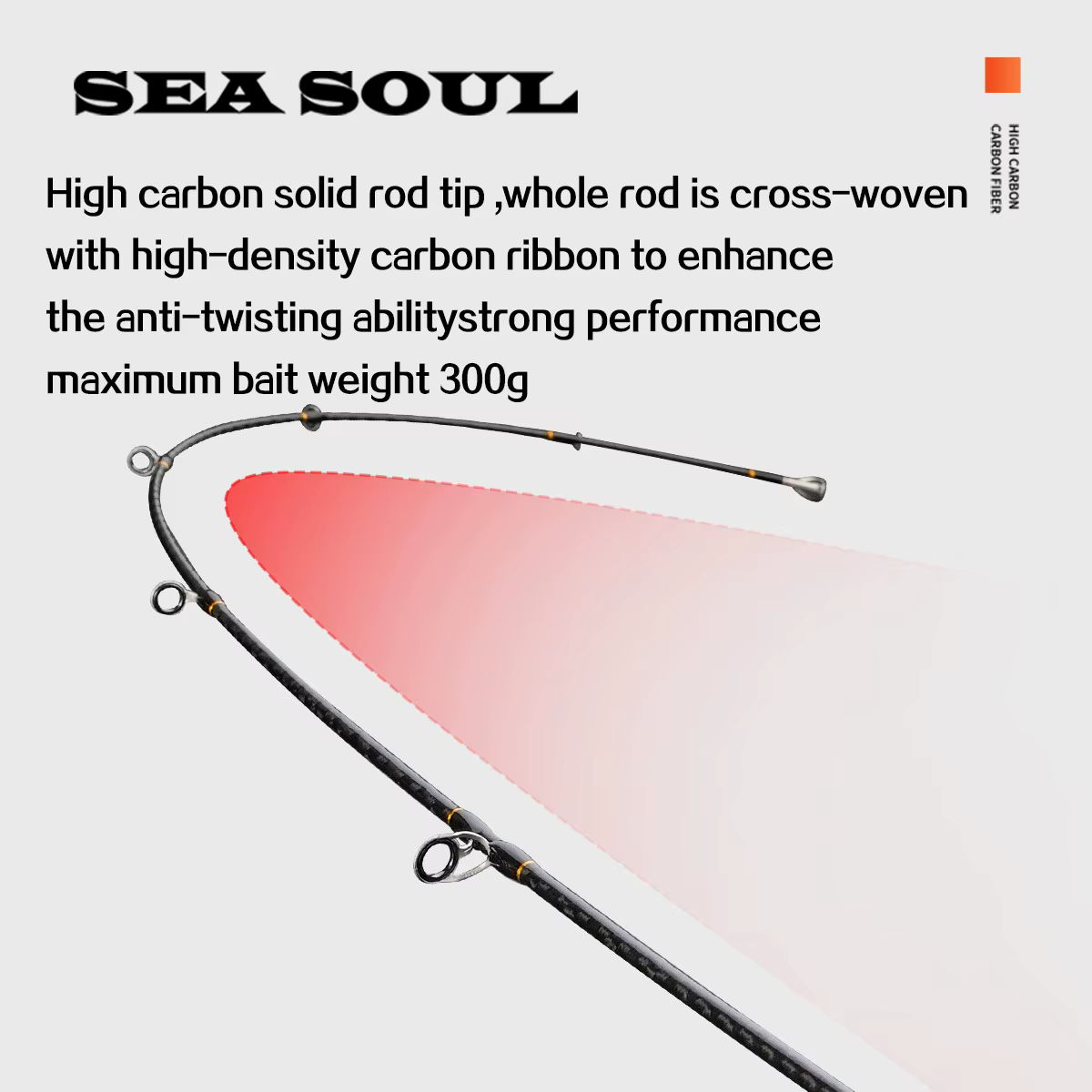 Caña de jigging lento carbono sólido guías Fuji MH para barco macarela - imagen 5