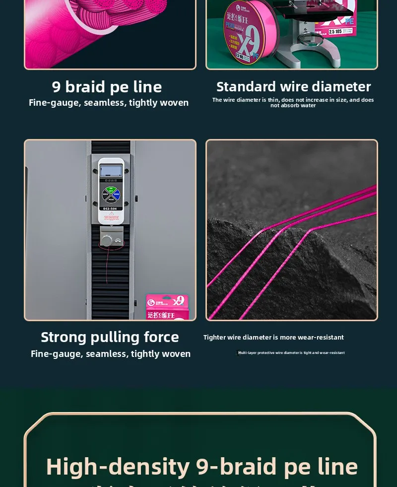 Comparativa del diámetro y color de la línea PE