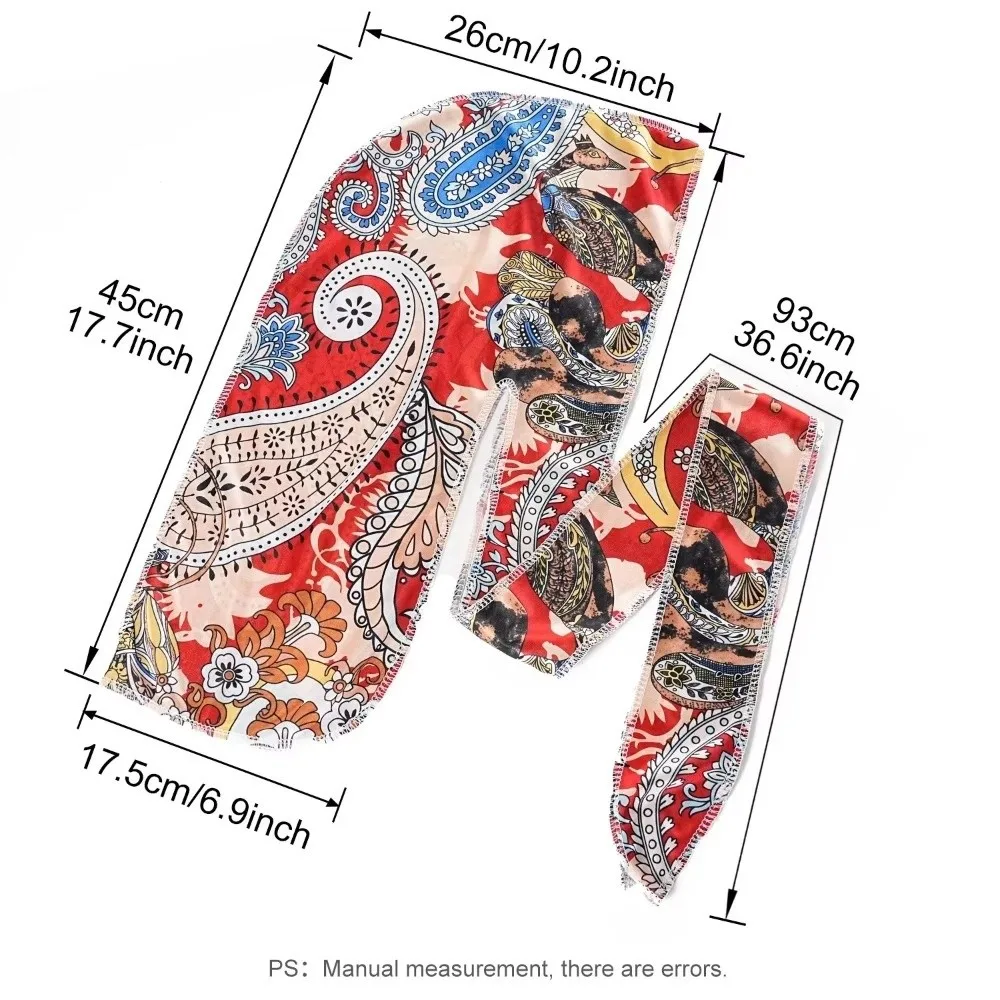 Hijab paisley pre-atado elástico de seda durag ajustable - imagen 5