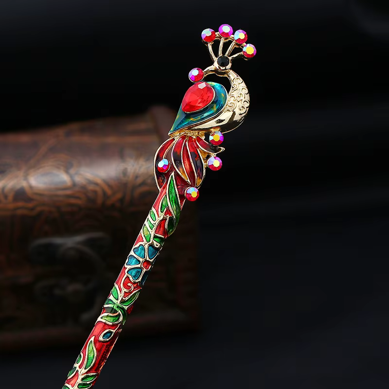 Cucharilla de Pesca Pavo Real Cristal Esmaltado – Estilo Retro - imagen 4