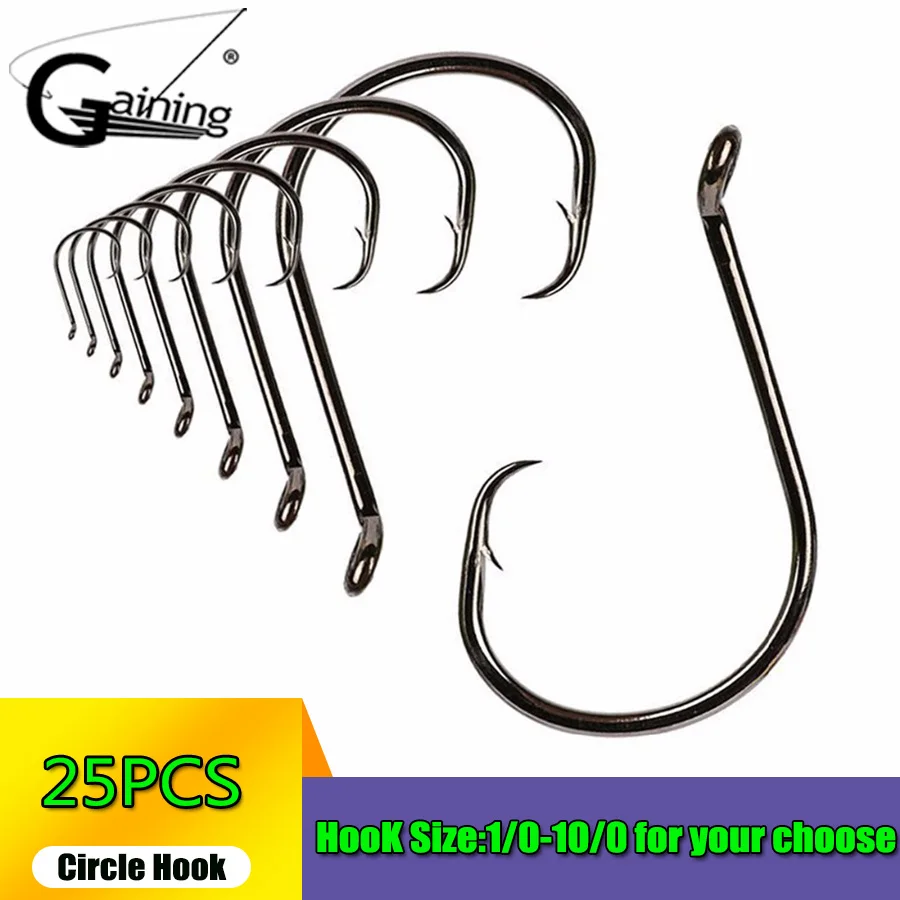 Anzuelos Serie 7385 Single Circlehook – Acero carbono para carpa y pulpo