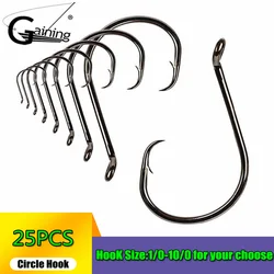 Anzuelos Serie 7385 Single Circlehook – Acero carbono para carpa y pulpo