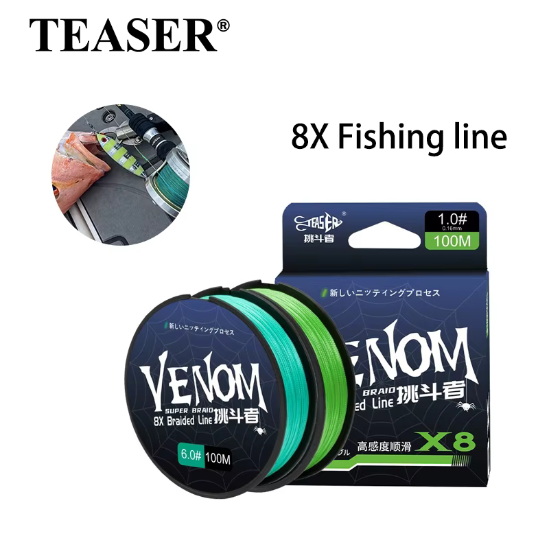 Línea trenzada TEASER microfibra azul/verde para pesca submarina - imagen 2