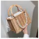Bolso de mimbre tejido a mano con diseño floral - imagen 3