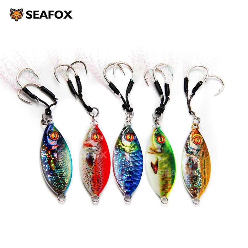 Plantilla jigging luminosa de metal con gancho – Cebo plomo 30‑80 g