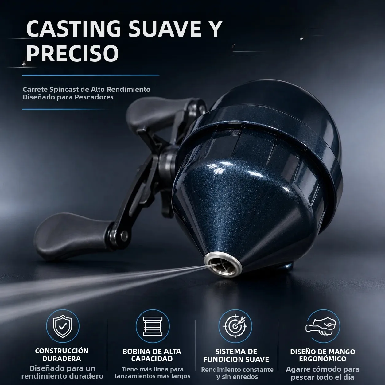 DEUKIO Carrete de Pesca cerrado grande con bobina metálica - imagen 2