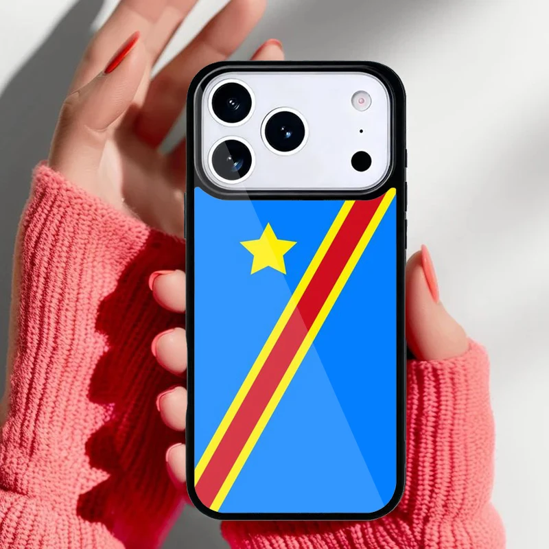 Funda trasera con bandera del Congo para iPhone