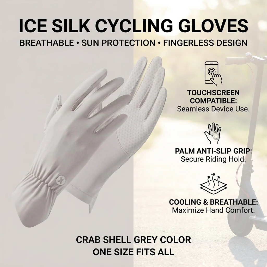 Guantes de ciclismo sin dedos Ice Silk UPF 50+ pantalla táctil - imagen 3