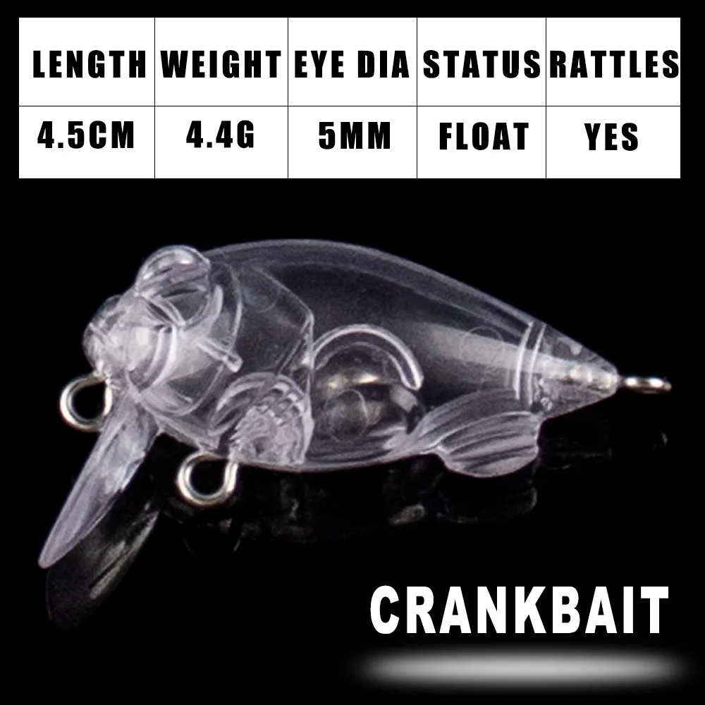 Dr.Holife crankbait flotante sin pintar para bricolaje de pesca - imagen 3