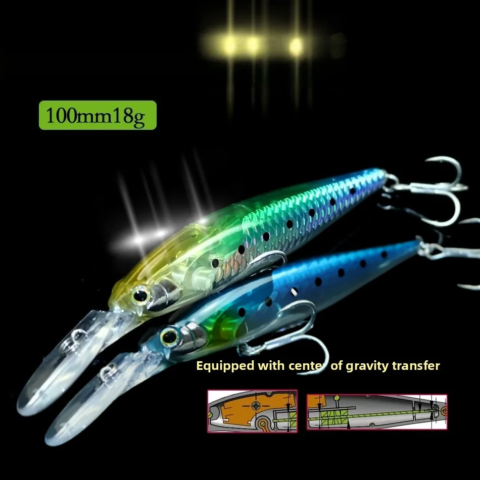 MUKUN Minnow hundimiento rápido Jerkbait para lubina - imagen 5