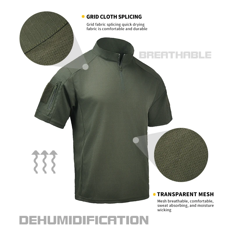Camiseta táctica HAN WALD de manga corta para pesca y senderismo