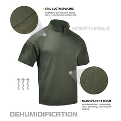 Camiseta táctica HAN WALD de manga corta para pesca y senderismo