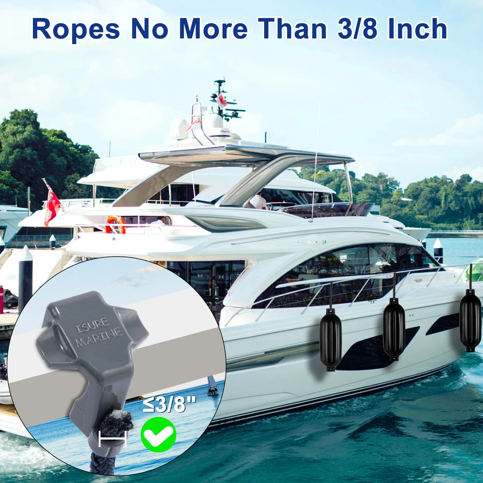 Goture clips para defensas de barco y pontón ABS duraderos - imagen 4