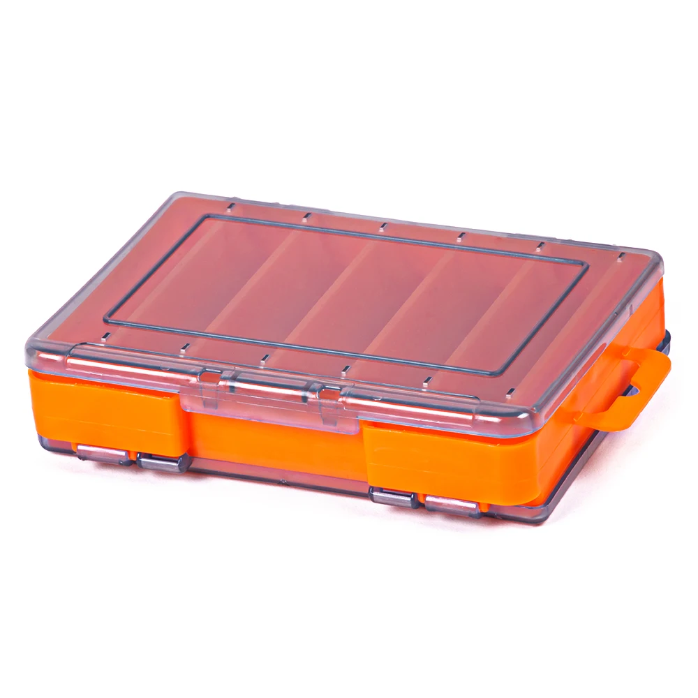 Caja de aparejos de pesca con 12 compartimentos vista frontal