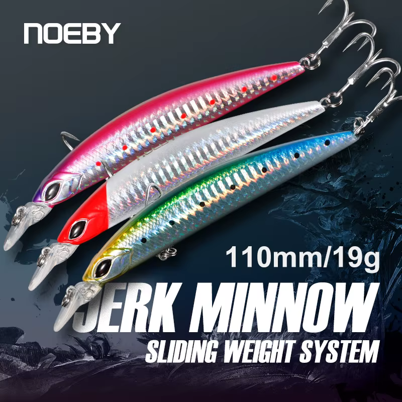 NOEBY Minnow Jerkbait – Señuelo hundido 110mm 19g - imagen 4