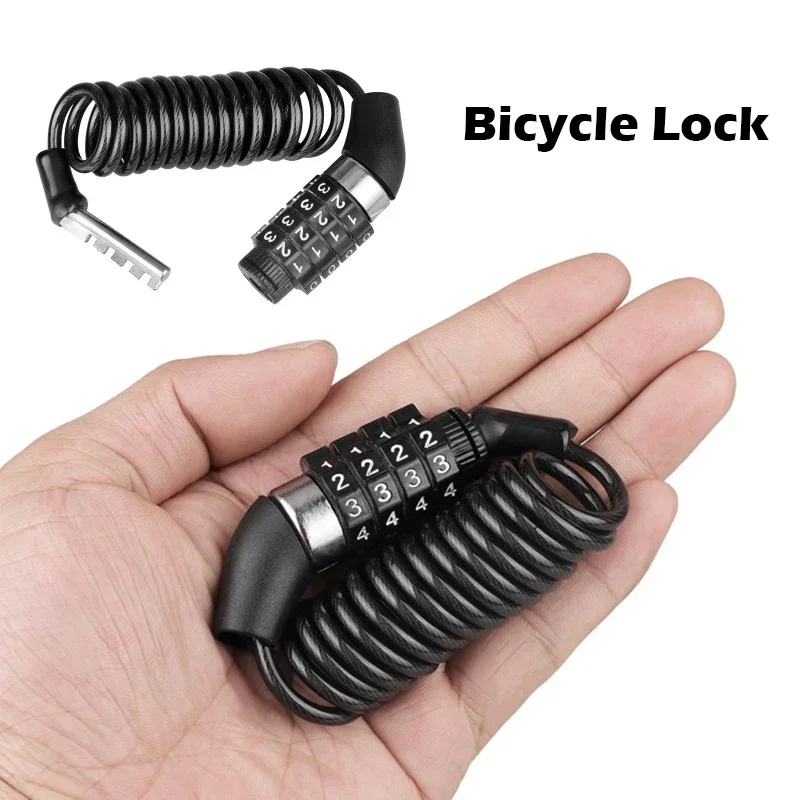 Candado para bicicleta con combo de 4 dígitos y cable de acero