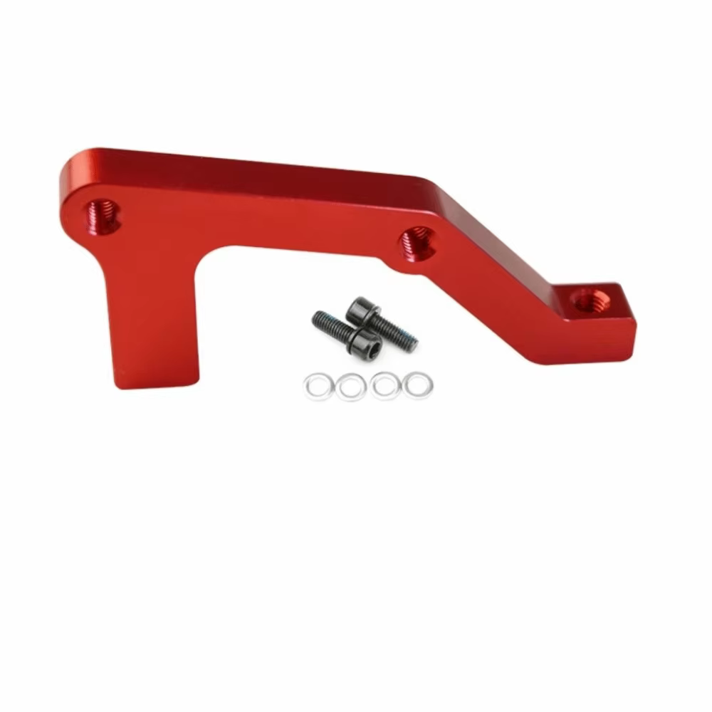 Adaptador caliper freno de disco CNC rojo con montaje IS