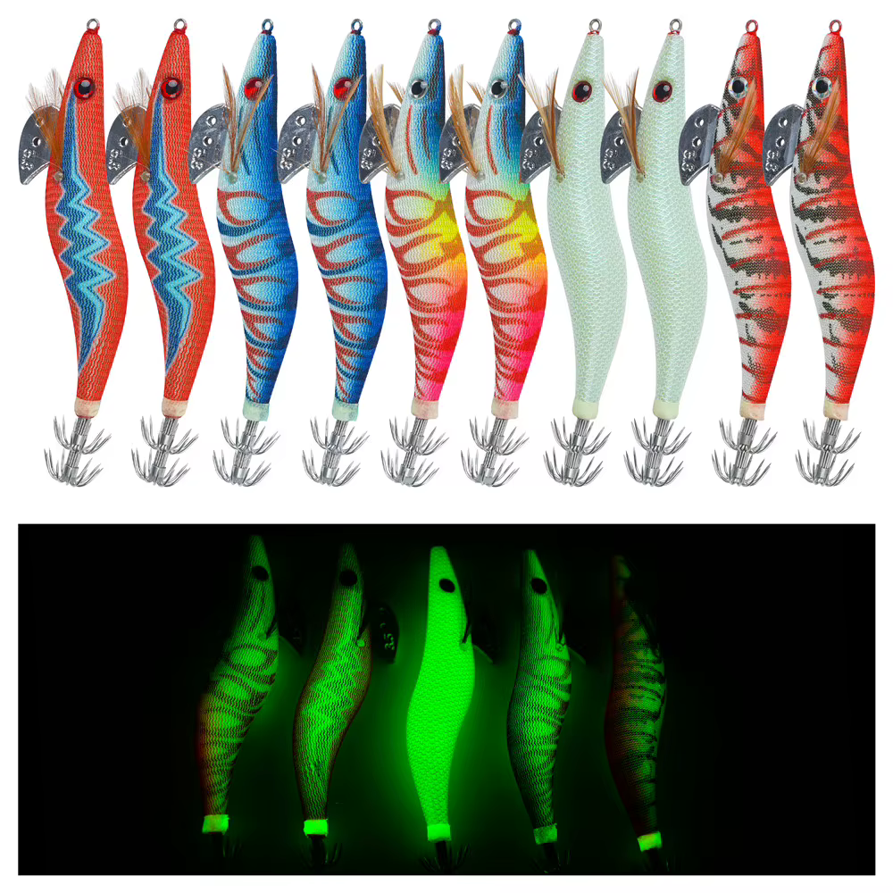 Egi Jig Calamar Luminoso – Sonajero con vaina sepia para agua salada - imagen 3