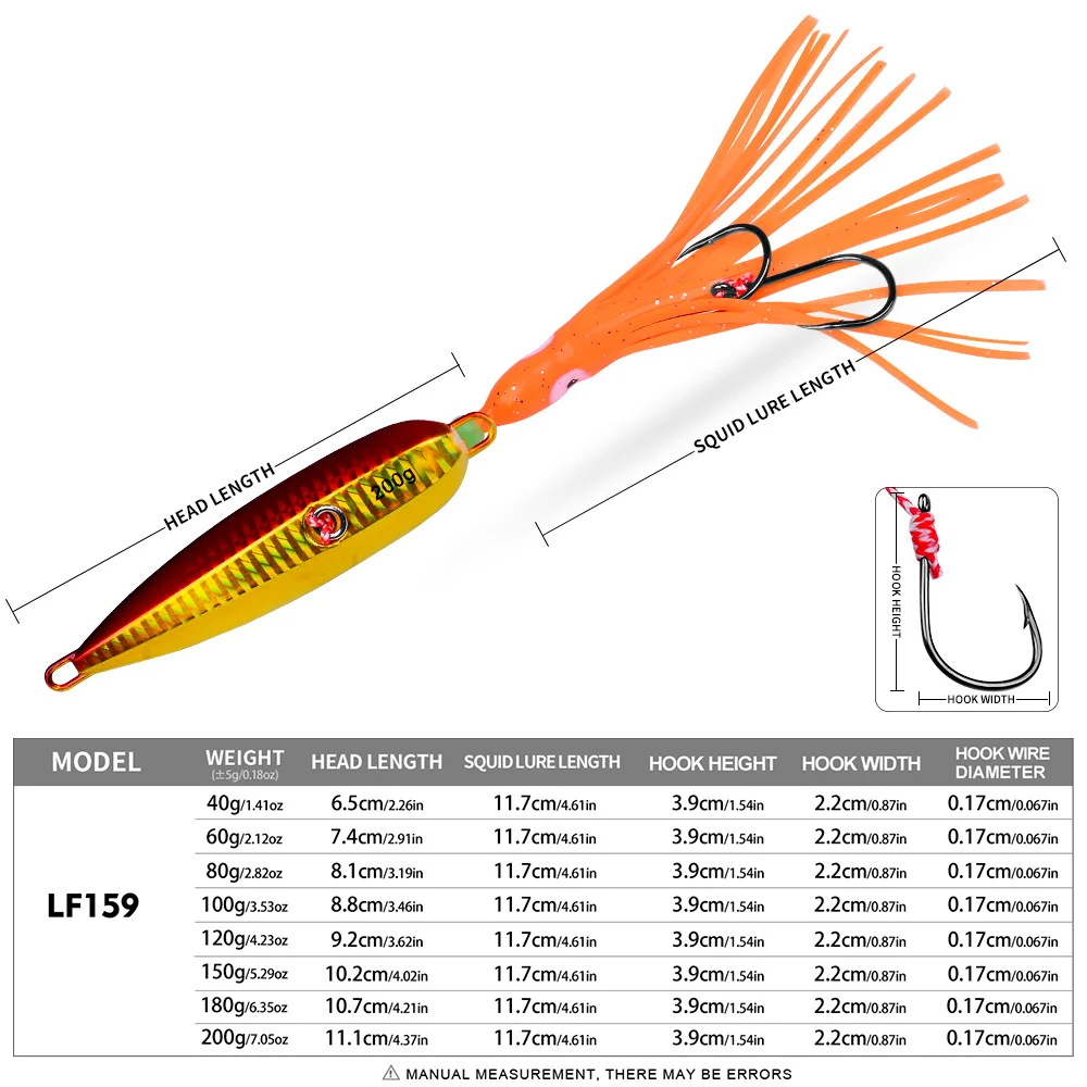 PROBEROS Jig Metálico Lento para Calamar, Anzuelo Giratorio - imagen 2