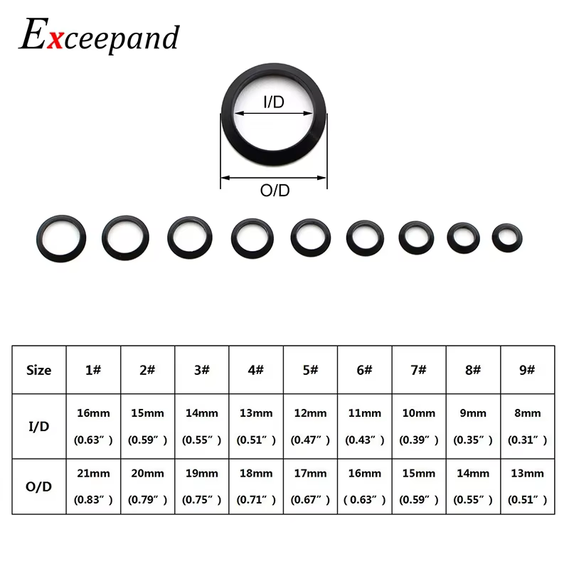 Exceepand Adaptador de ajuste de anillo decorativo para caña de pescar