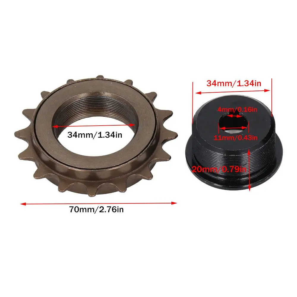 Kit adaptador piñón libre 16T con componentes de acero para motores eléctricos de bicicleta